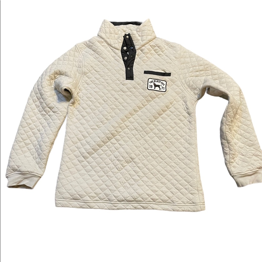 Black Dog Cream Quilted Pullover Sweater